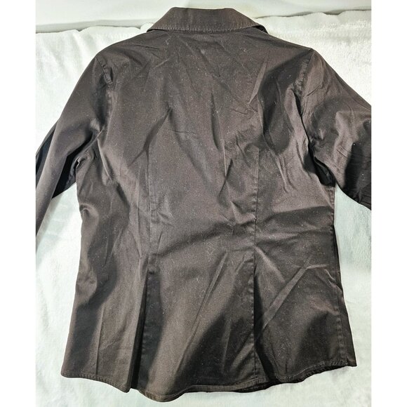 Banana Republic Button Down Cotton Shirt Blouse Brown Long Sleeve Size M - Picture 4 of 10